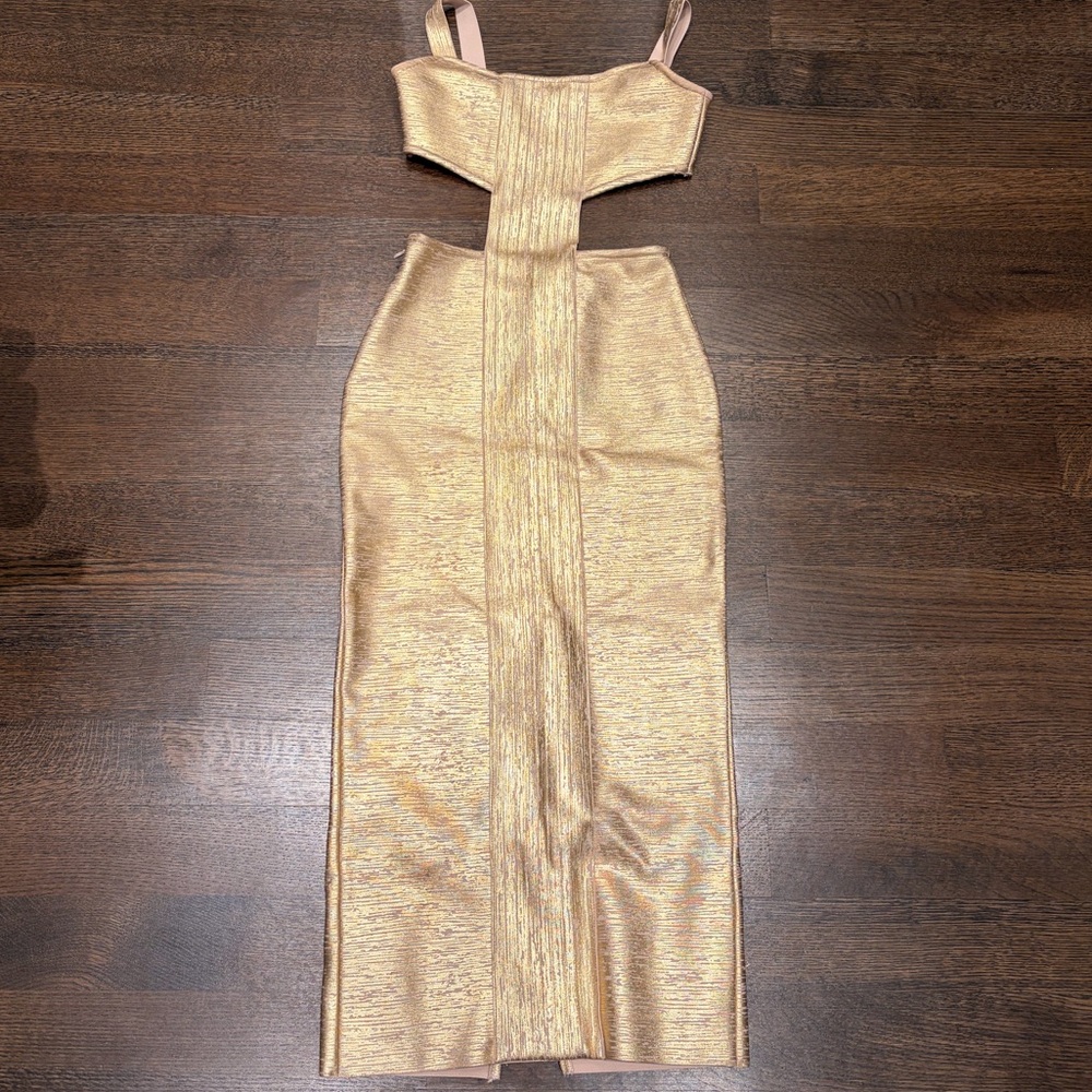 Bella Barnett Gold Evening Dress